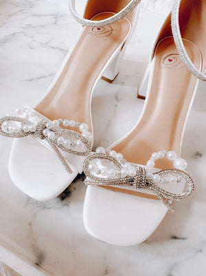 Be My Forever Pearl Bow Heels