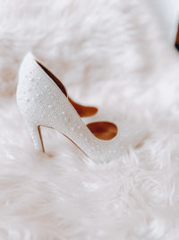 Graceful Glamour White Pearl Heels