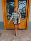 Perfectly In Season Green Flannel Top (S-3XL)