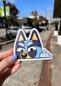 Bluey Characters- Middle Finger Sticker