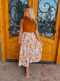 Never A Dull Moment Floral Midi Skirt