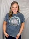 Look fly and stay groovy in this "Meet Me At Midnight" graphic tee. Featuring a sassy disco ball, eye-catching pink and teal hues, and a classic round neckline, you'll be the life of the party. Time to boogie!  MODEL INFO:  Aubree has on a Large and Carrington a small.   ** These are printed on our vintage washed tees and don't run as oversized as our bella and gildan. If you want to wear with leggings- you may want to size up. We would still say they are pretty TTS just as loose as a fit. 