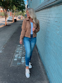 Falling Back To You Suede Bomber Jacket