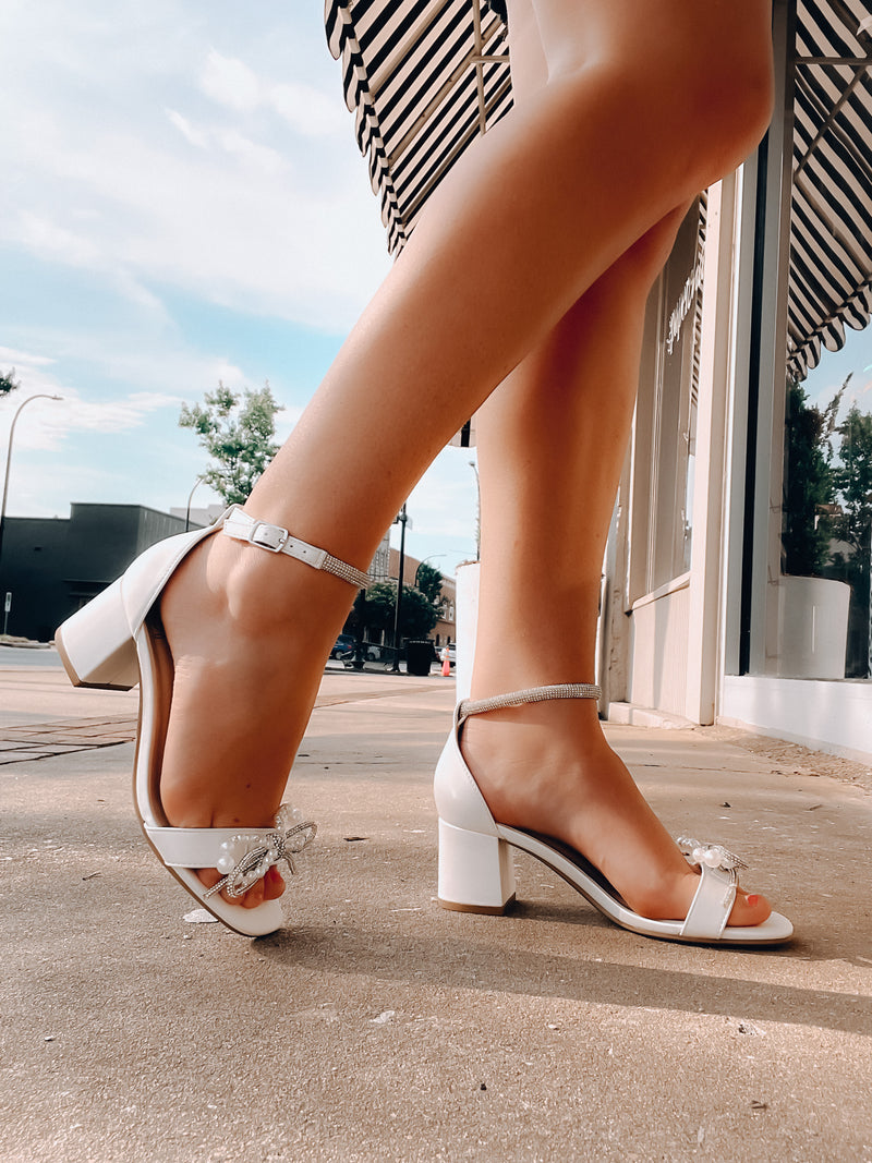 Be My Forever Pearl Bow Heels