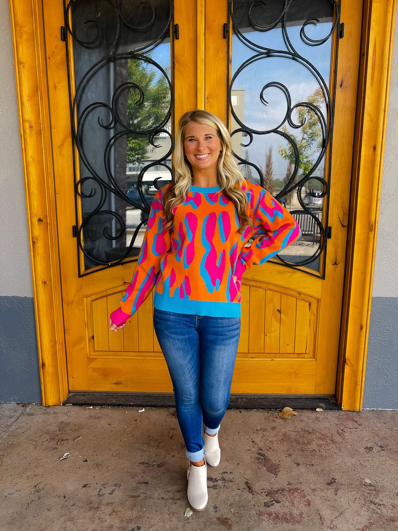 Feeling Fabulous Colorful Leopard Sweater