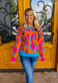 Feeling Fabulous Colorful Leopard Sweater