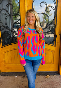 Feeling Fabulous Colorful Leopard Sweater