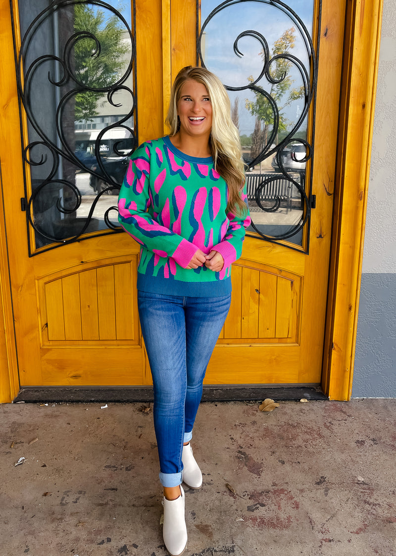 Feeling Fabulous Colorful Leopard Sweater