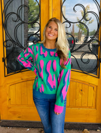 Feeling Fabulous Colorful Leopard Sweater