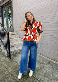 Give It My All Tummy Control High Rise Crop Wide Leg- Risen Jeans