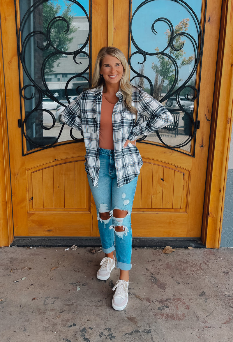 Campfire Chic Flannel Top (S-3XL)