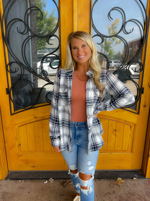 Campfire Chic Flannel Top (S-3XL)