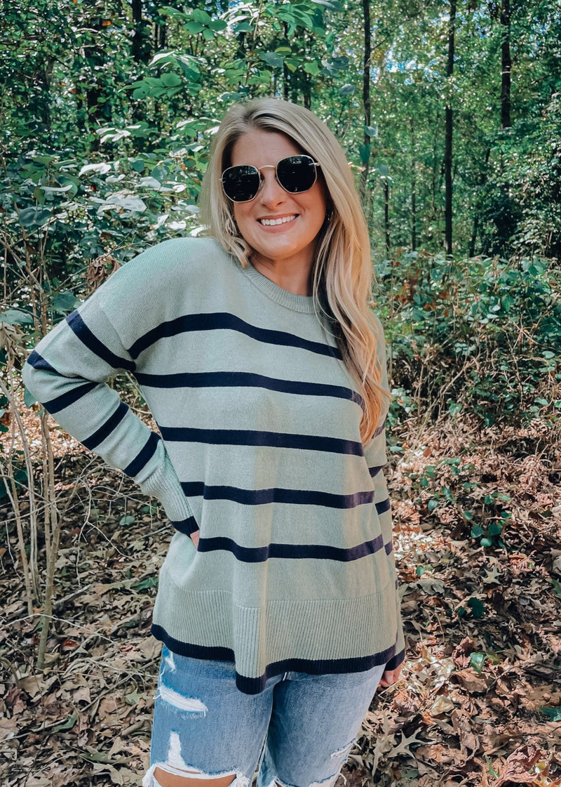 Calm Evening Striped Sweater (S-XL)