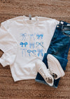 Blue Bow Grid Sweatshirt (S-2XL)