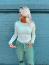 Round Neck Body Contour Long Sleeve Top