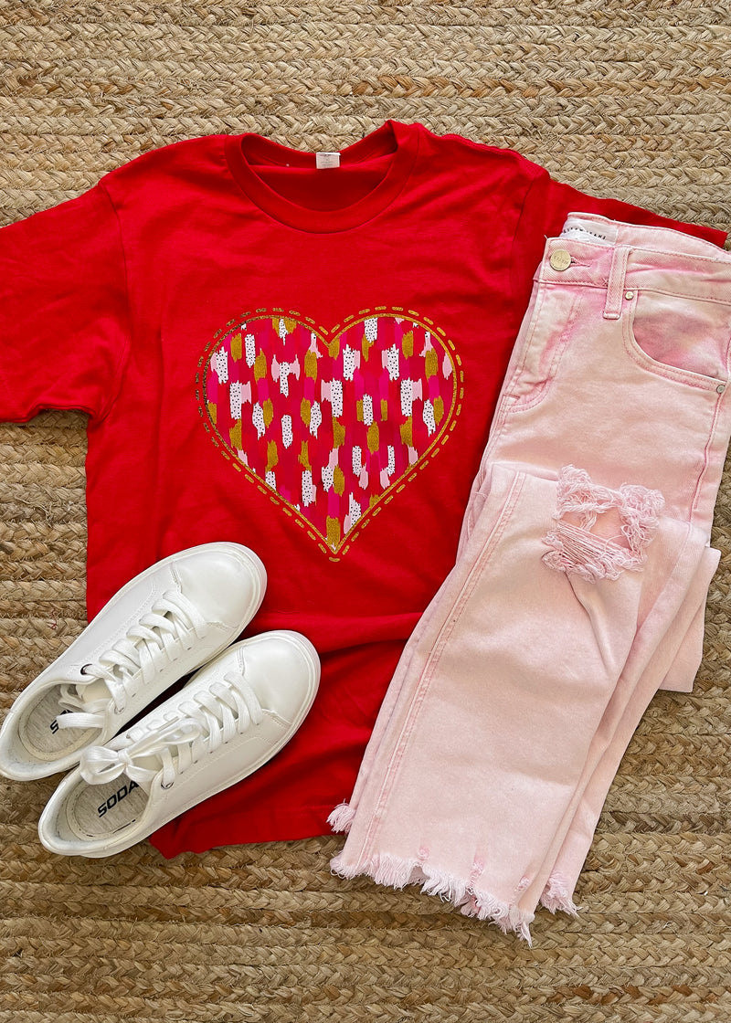 Heart Brushstroke Graphic Tee (S-2XL)