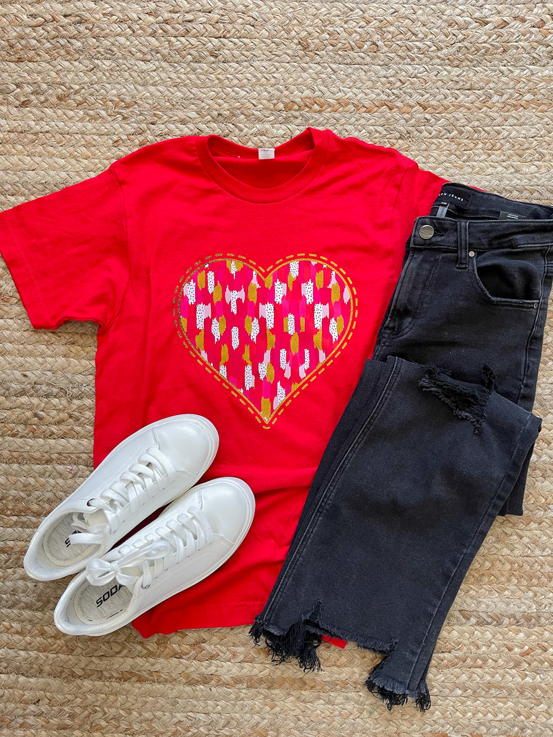 Heart Brushstroke Graphic Tee (S-2XL)