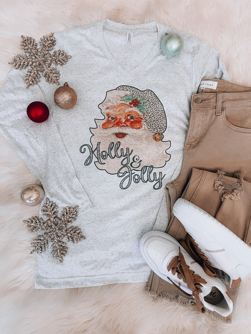 Holly Jolly Santa Long Sleeve (S-2XL)