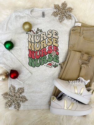 Nurse Christmas Long Sleeve Tee (S-2XL)