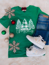 Christmas Tree Plaid & Leopard Tee (S-XL)