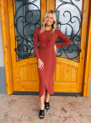 Reflected In You Long Sleeve Midi Dress