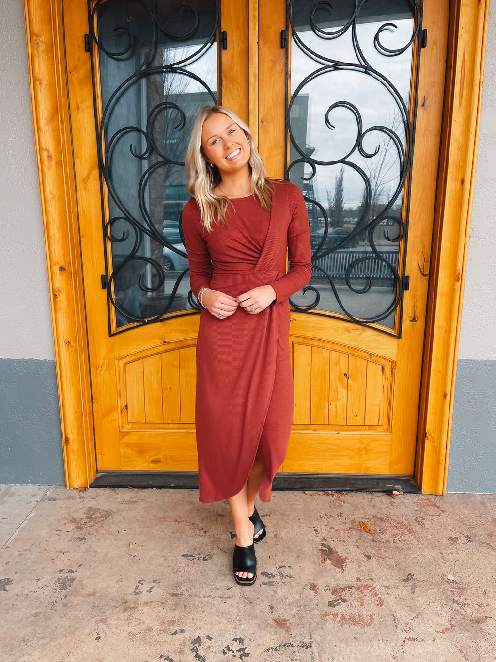 Reflected In You Long Sleeve Midi Dress