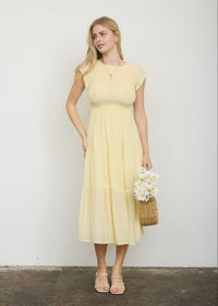 Good Things Ahead Smocked Midi Dress