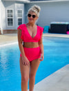 Seaside Retreat Bikini Swimsuit- CORAL (S-XL)