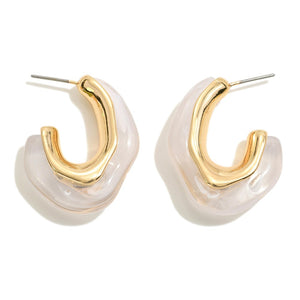 Marbled Resin Hoop Earrings