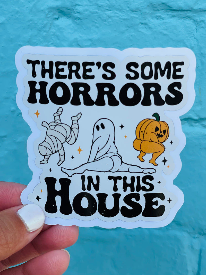 Bring some extra spookiness to Halloween with the Horrors In This House Sticker! Perfect for adding a funny touch to your laptop or water bottle, this sticker is sure to give your friends a frightful surprise. It's ideal for making sure everyone knows that there's some horrors inside your house this October!