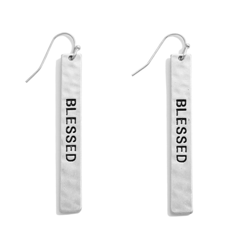 Blessed Bar Earrings - The Sassy Owl Boutique