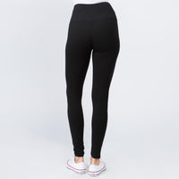 Black Butter Leggings Full Length High Waistband  (OS-PLUS SIZE)