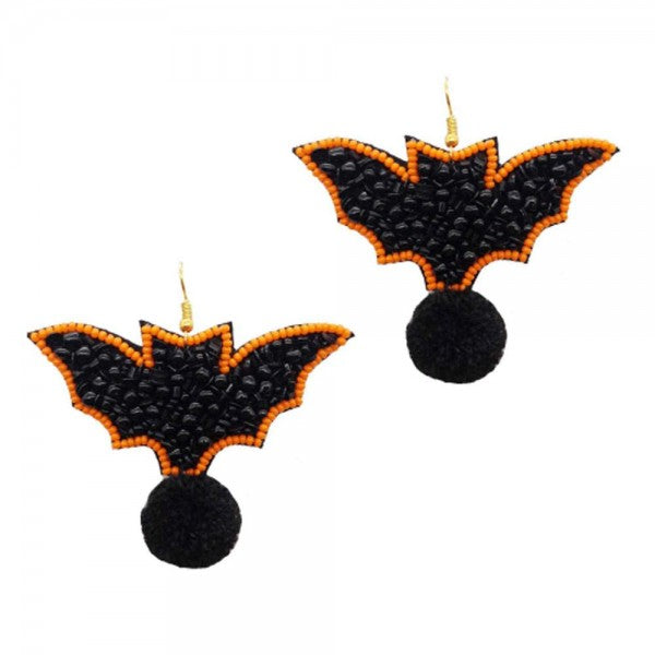 Bat Beaded Earrings