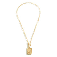 Gold Initial Chain Link Necklace