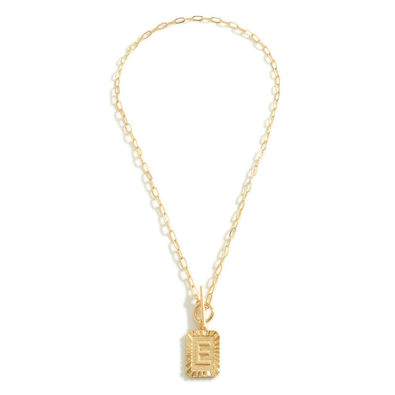 Gold Initial Chain Link Necklace