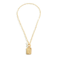 Gold Initial Chain Link Necklace