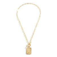 Gold Initial Chain Link Necklace