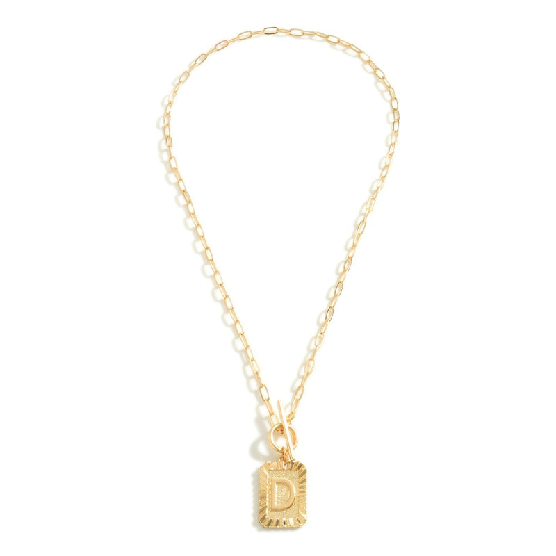 Gold Initial Chain Link Necklace