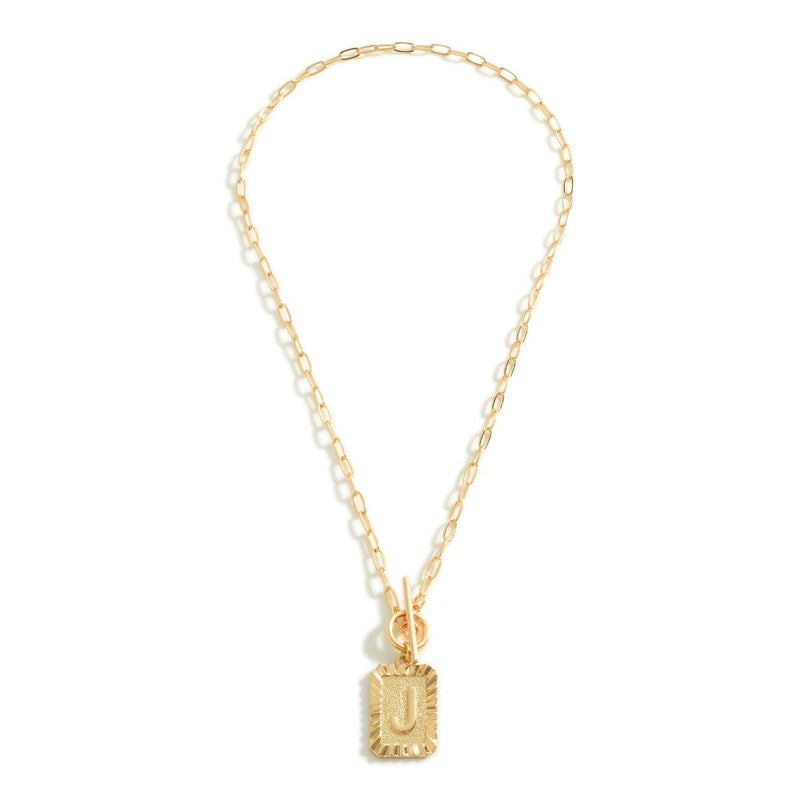 Gold Initial Chain Link Necklace