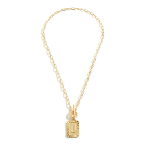 Gold Initial Charm Necklace