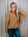 Sweater features a solid base color, long sleeves, V-neck line and runs true to size!-mustard