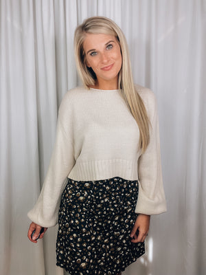 Sweater features a solid base color, round neck line, long sleeves and runs true to size!-beige