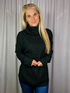 Sweater features a soft waffle knit material, long sleeves, cowl neck line and runs true to size! -hunter green