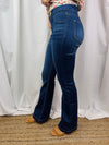 Still Rolling 30" Denim Flares-Dark Wash (S-3X)