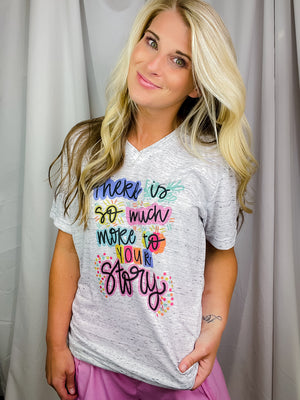 More To Your Story Marble V-Neck Tee (S-2X)