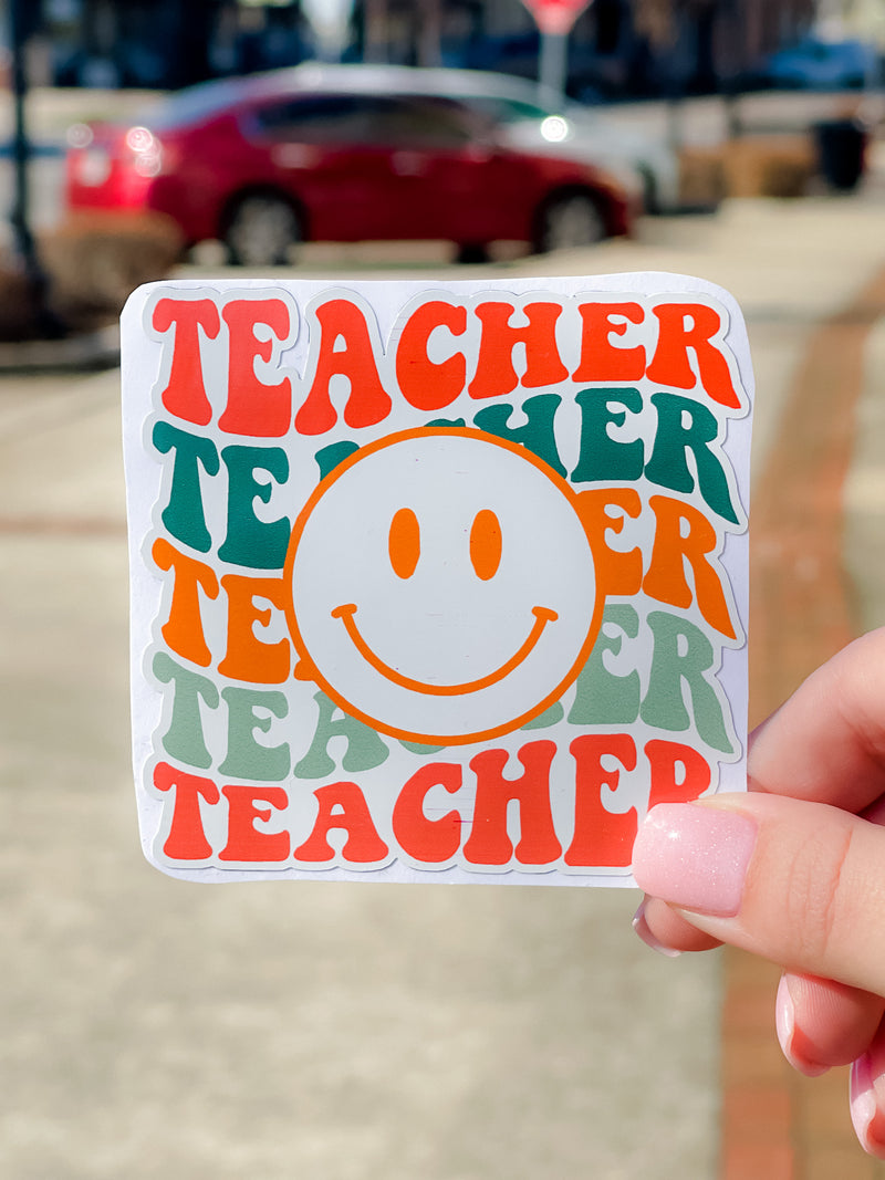 Teacher Smiley Face Sticker Decal