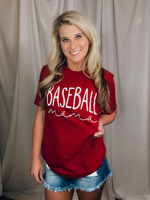 Tee features a red heathered tee, white ink, short sleeves, round neck line, unisex/ relaxed fit, legging length approval and runs true to size! 
