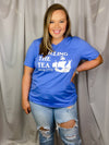 Graphic features a solid base color, short sleeves, unisex fit, round neck line and runs true to size!-blue