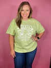 Graphic features a solid base colored tee, bubble white design, short sleeves, unisex fit and runs true to size! -green