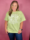 Graphic features a solid base colored tee, bubble white design, short sleeves, unisex fit and runs true to size! -green